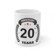 Generic Ceramic 20th Anniversary Printed Coffee Mug (Color: White, Capacity:330ml)