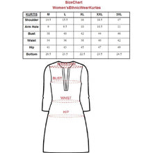 Generic Women's Cotton Printed Floral Print Kurti (White, Blue, Cotton)