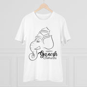 Generic Men's PC Cotton Ganesh Printed T Shirt (Color: White, Thread Count: 180GSM)