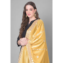 Generic Women's Velvet Gotta Patti Dupatta (Gold, Length: 2.25 to 2.50 Mtr)