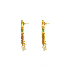 Generic Women's Rose Gold Plated Alloy Kundan Earrings &amp; Mangtikka (Red &amp; Green)