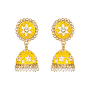 Generic Women's Rose Gold Plated Alloy Earrings (Yellow)