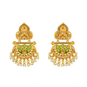 Generic Women's Rose Gold Plated Alloy Kundan Earrings &amp; Mangtikka (Green)