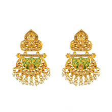 Generic Women's Rose Gold Plated Alloy Kundan Earrings &amp; Mangtikka (Green)