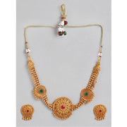 Generic Women's Rose Gold Plated Alloy Necklace &amp; Earings Set (Multicolor)