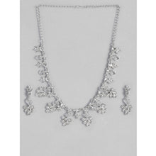 Generic Women's Rose Gold Plated Brass Necklace &amp; Earings Set (Silver)
