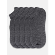 Generic 5 Pairs Unisex Casual Cotton Blended Solid Ankle length Socks (Dark Grey)