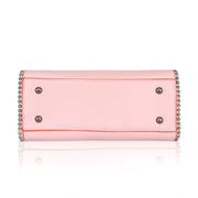 Generic Women's Faux Leather Metal Beads Handbag (Pink)
