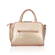 Generic Women's Faux Leather Metal Beads Handbag (Gold)
