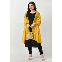 Generic Women's Chanderi Self Design Dupatta (Yellow, Length: Free Size)
