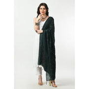 Generic Women's Chanderi Self Design Dupatta (Green, Length: Free Size)