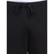 Generic Men's Casual Cotton Striped Above knee Shorts (Black)