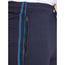 Generic Men's Casual Cotton Striped Full Length Track Pant (Navy)