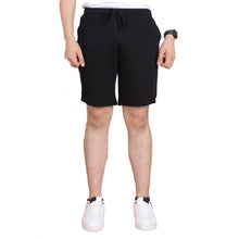 Generic Men's Casual Cotton Striped Above knee Shorts (Black)
