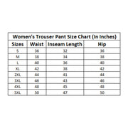 Generic Women's Casual Solid Cotton Slub Trouser Pant (Rama Blue)