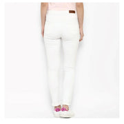 Generic Women's Denim Solid Buttoned Jeans (White)