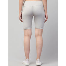 Generic Women's Polyester Solid Above Knee High-Rise Shorts (Grey)