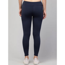 Generic Women's Polyester Solid Ankle Length High-Rise Tights (Navy)