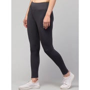 Generic Women's Polyester Solid Ankle Length High-Rise Tights (Grey)