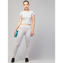 Generic Women's Polyester Solid Ankle Length High-Rise Tights (Light Grey)