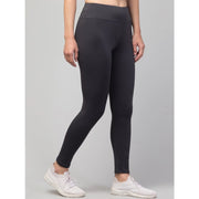 Generic Women's Polyester Solid Ankle Length High-Rise Tights (Grey)