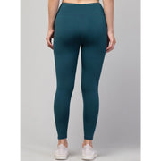 Generic Women's Polyester Solid Ankle Length High-Rise Tights (Green)