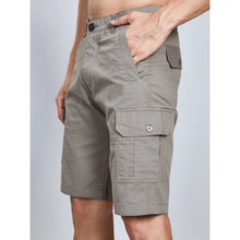 Generic Men's Casual Cotton Solid Knee Length Cargo Shorts (DarkGrey)