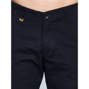 Generic Men's Casual Cotton Solid Knee Length Cargo Shorts (Black)