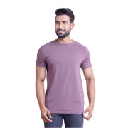 Generic Men's Casual Cotton Solid Half Sleeve Round Neck T-Shirt (Berry)