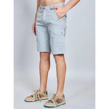 Generic Men's Casual Cotton Solid Knee Length Cargo Shorts (Grey)