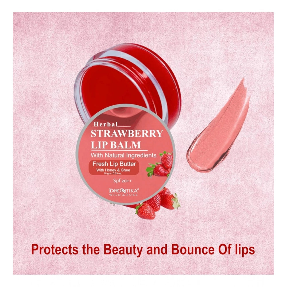 Generic Unisex Herbal Dark And Chapped Lips Strawberry Lip Balm (10gm)