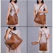 Generic Women's PU Leather Medium Shoulder Zipper Handbag (Brown)