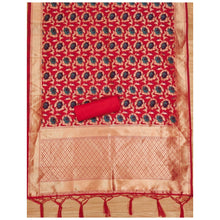 Generic Women's Banarasi Silk Printed Unstitched Salwar Suit Material With Dupatta (Red, 3Mtrs)
