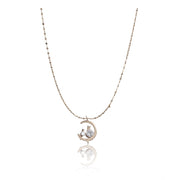 Generic Women's Stainless Steel Moon Pendent Delicate Chain (Gold Plated)