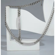 Generic Women's Stainless Steel Silver Polish Hand Bracelet And Necklace (Silver Plated)