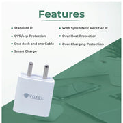 Generic VOXEL 18 Watt Double Usb Port Charger AB Plastic (White)