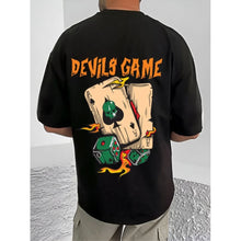 Generic Men's Casual Cotton Blend Printed Round Neck Half Sleeve T-Shirt (Black)