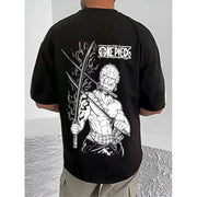 Generic Men's Casual Cotton Blend Printed Round Neck Half Sleeve T-Shirt (Black)