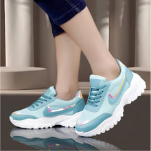 Generic Women's Casual Mesh Printed Lace-Ups Shoes (Blue)