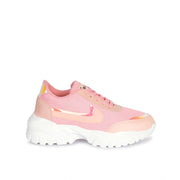 Generic Women's Casual Mesh Printed Lace-Ups Shoes (Pink)