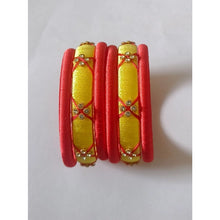 Generic Women's Plastic Silk Thread Bangles (Lemon Yellow, Size: 2.2)