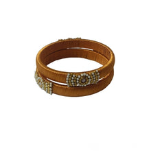 Generic Women's Plastic Silk Thread Bangles (Light Brown, Size: 2.1)