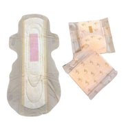 Generic Pack of_12 Pcs Cotton Bamboo Sanitary Pads with Wings (White, each pack_6 pads)