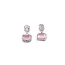 Generic Women's Brass Silver Plated Drop Earrings (Pink)