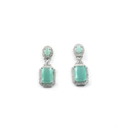 Generic Women's Brass Silver Plated Drop Earrings (Turquoise)