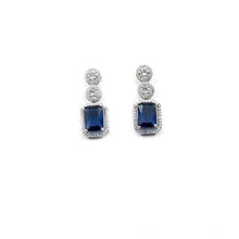 Generic Women's Brass Silver Plated Drop Earrings (Blue)