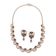 Generic Women's Brass Silver Plated Necklace set (Silver)