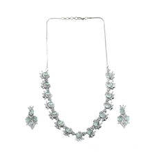 Generic Women's Brass Silver Plated Necklace set (Turquoise)