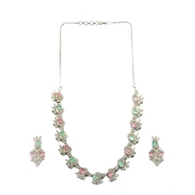 Generic Women's Brass Silver Plated Necklace set (Multicolor)