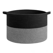 Generic Cotton Pack Of_1 16x14 Inch Storage Basket For Clothes With Out Lid (Black-Black-Kidi)